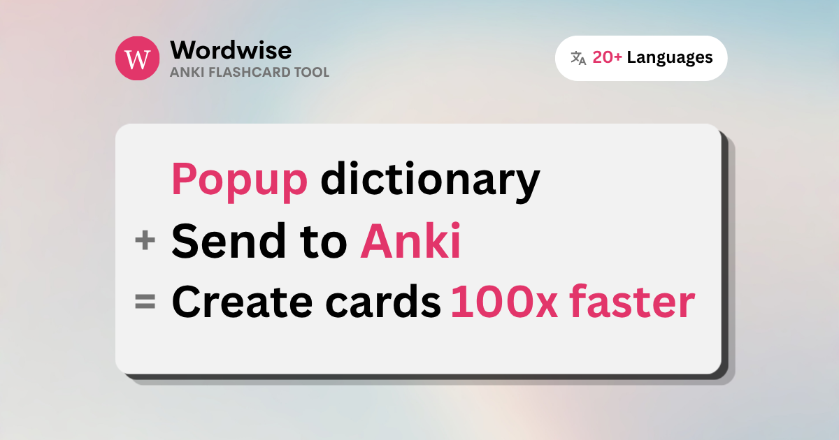 Wordwise - Sentence Mining Tool for Anki